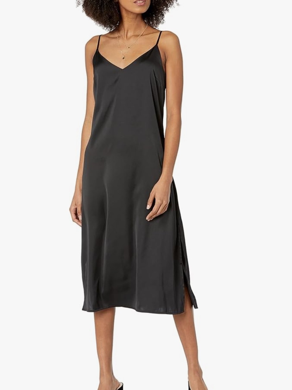 The Drop Black Slip Dress